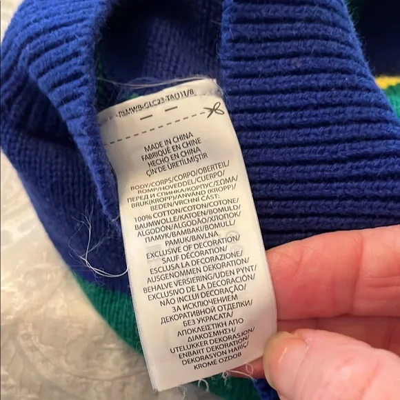 Polo by Ralph Lauren Blue and Orange Knit Sweater Cotton Size 18mos. EUC! - Picture 5 of 5